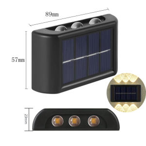 Outdoor Solar Wall Lamp Waterproof up down Lighting Garden Stair Fence Decorative Light Luminous Illumination for Home Garden