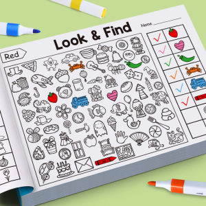 1 Book Kids Search for Items Game Enhance Visual Perception Fun Coloring Book Focus and Attention Handwriting Exercise Book