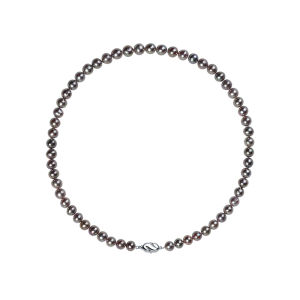 Silver Freshwater Pinkish-Purple Pearl Necklace 6.3-7.3mm