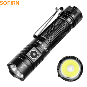Sofirn SR12 EDC Flashlight 1450LM Powerful Light SFT25R LED 18650 USB C Rechargeable Torch IP68 Waterproof