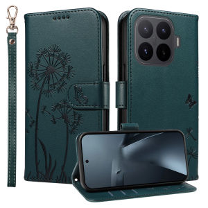 szhaiyu | Leather Wallet Flip Phone Case for Xiaomi Mi 15 15T 17 17T Pro Max Ultra Dandelion Embossed Design with Card Holder Cover
