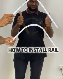 ***Custom Made*** (Full Set) Curve Curtain Langsir Single Track Batang Rail (Aluminium)