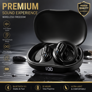 Lenovo | New Wireless Earbuds Bluetooth 5.3 Earhook Headphones LED Display Sports Deep Bass HiFi Stereo Noise Cancelling Runing Earphones