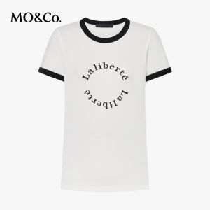 MO&Co. | Cool Summer Colorful Edge Short Sleeve Round Neck Slim Fit T-Shirt