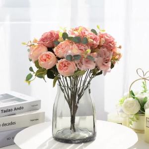 1pc 30CM Rose Bouquet Silk Peony Artificial Flowers Christmas Decorations for Home Diy Crafts Autumn Decoration Wedding Supplies