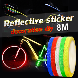 Baete 8m Reflective Stripe Tape Motorcycle Bicycle Bike Body Rim Wheel Stripe Tape