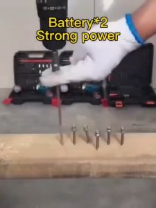 strong power hand drill 2 battery + hammer drill function yellow/BlueCordless Drill Heavy Duty Brushless 2 Battery 88v 48v Japan Made Set Original 12v Battery Portable Cordless Hand Drill Rechargeable Electtic Drill Power Tool For Motocycle For Wood Worki