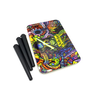 3pcs 118mm King Size Waterproof Airtight Tubes Smell Proof Storage Seal Container with 18X12.5cm Metal Rolling Tray