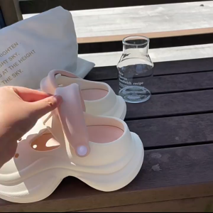 Thick Bottom Clog Shoes 7.0cm Summer Womens Sweet Heart Y2K Dopamine Aoruo Wind INS Outdoor Wear Heel EVA Slippers