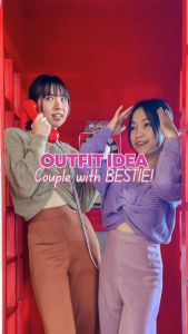 [MyYoora] Front Knot Knit Crop Blouse Rajut Atasan Wanita BL1298