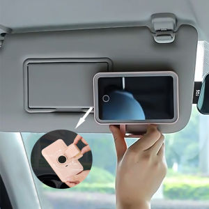 SEAMETAL pelbagai fungsi HD kereta Sun Visor cermin kosmetik Portable Auto Interior cermin solek dengan lampu Led