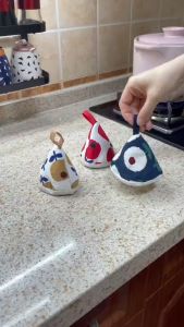 Kitchen Tool Pot Handle Cap Durable Cotton Triangle Microwave Glove High Temperature Resistance Non-slip Oven Gloves