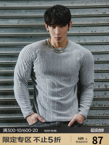 Muscle Dog Long Sleeve round Neck T-Shirt Mens Fitness Clothing Inner And Outer Wear Training Suit Polyester Fiber Warmth