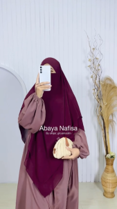 Alfajar - Abaya NAFISHA Lengan Balon Ala Eropa Bahan Anti UV Marbela / Abaya Lebaran / Gamis Umroh