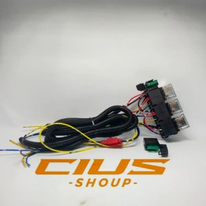 RELEY KABEL SET 3 MODE / 3 WARNA CAHAYA LAMPU SOROT/TEMBAK UNTUK 2 SAMPAI 4 LAMPU SOROT MOTOR DAN MOBIL