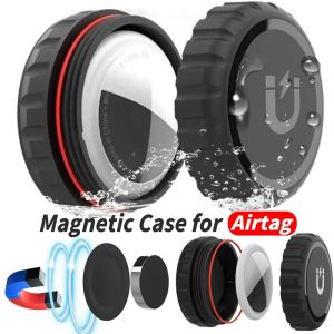 Magnetic Case for Airtags Air Tag Holder Shockproof Protective Cover Mount Anti-theft GPS Locator Protectors for Apple AirTag