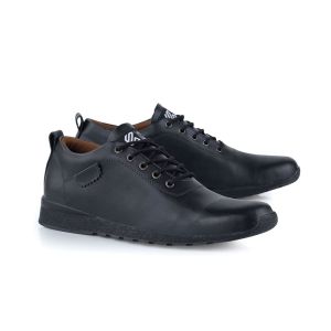 Black Sepatu Sneakers OXFORD Pria Formal Kantor Kerja Kulian Kondangan Style Casual