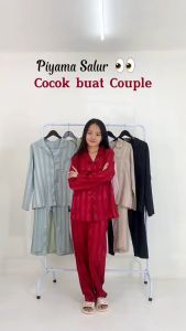 YX Laurencia Piyama Satin Powysuit Baju Tidur Wanita Dewasa Lengan Panjang Celana Panjang