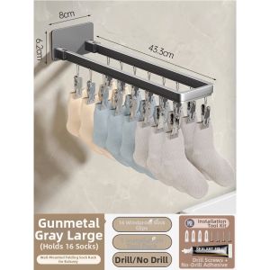 Foldable Windproof Wall-Mounted Clothes Drying Rack