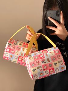 Cute Kitty Cat Portable Large Capacity Makeup Bag Womens Travel Toiletry Storage Bag Handheld Wash Bag Cosmetic Pouch