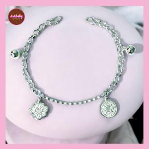 🌈AAbaby Galleries AA445 Original Baby 925 Silver Anklet Bracelet Smlie平安微笑 Rantai Kaki/Gelang Bayi