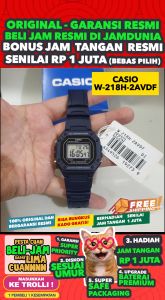 CASIO ORIGINAL - W-218H-2AVDF - MEN Blue navy - Strap Resin - NEW Jam dunia JD18ST # Jam Tangan Pria Cowok Anti Air Digital Analog + CASIO W 218H 2A W-218H 218 H W218 W-218 W218H W-218H-2A $ WR5 STR SD7