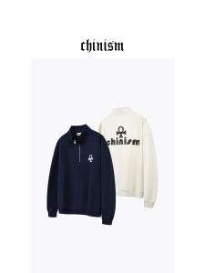 CHINISM | Embroidered Half Zip Loosely Fit Men Autumn Jacket
