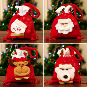 Christmas Drawstring Gift Bags Santa Sack Gift Packaging Party Favor Candy Bags Merry Christmas Santa Bag Sac Cadeau - Lazada