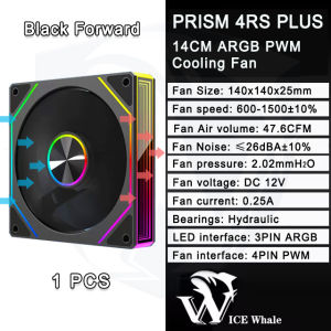ICE Whale 4RS PLUS 14CM ARGB Chassis Fan 650-1500RPM Air-Cooled PC Cooling Fan