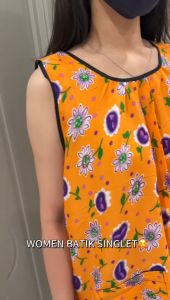 WOMEN PLUS SIZE SINGLET FLOWER DESIGN/WOMEN TANKS/BAJU SINGLET BUNGA SIZE BESAR COTTON SEJUK GOOD QUALITY READY STOCK