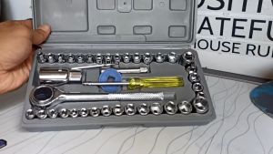 Kunci Pas shock 40 Pcs kombinasi Multifungsi 40 in 1 kunci pas sok Multipurpose Combination Socket Wrench Set with original