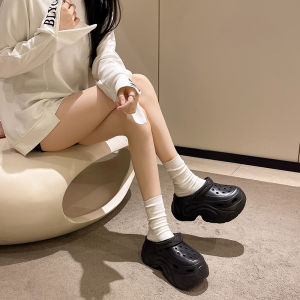 Eva Thick Heel 10cm Womens Summer Outdoor Sandals Beach Anti-slip Cartoon Headed Clog Shoes Slip-On Low Top Daily Wear