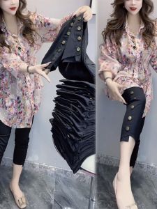 Ice Silk Quick Dry Straight Leg Pants Womens 7/8 Length Thin Slimming Elastic Casual Trousers Summer Fashion plus Size