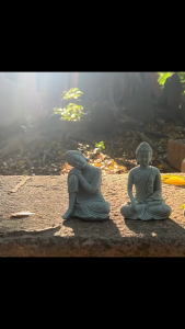 Buddha Statue Fish Tank Decoration Mini Buddhism Figurine Desk Topper Tablescape Decor Home Zen Statue Green Sandstone Thailand