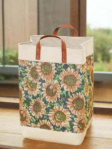 ถังใส่เสื้อผ้าแบบพกพาความจุขนาดใหญ่ ผลิตจากผ้าฝ้ายและลินิน กันน้ำ 3 ชั้น ถุงพับได้แบบยืดหยุ่นสำหรับใช้ในบ้านสไตล์ Nórdic