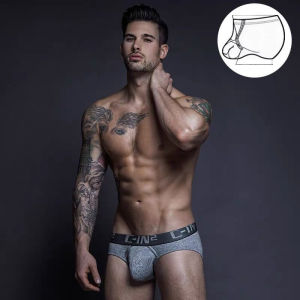 กางเกงชั้นในชายผ้าฝ้ายแท้ C-IN2 ทรงสามเหลี่ยมเซ็กซี่ 3 ตัว กางเกงชั้นในชายสบายๆ ทรงใหญ่ ดีไซน์ห่วง ทรงหลวม