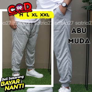 CELANA PANJANG PRIA WANITA JUMBO JOGGER POLOS SWEATPANTS TRAINING DEWASA SIZE M L XL XXL JOGER HARIAN OLAHRAGA GYM BAHAN TERRY PREMIUM