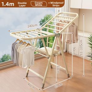 YNQN | Foldable Clothes Drying Rack Indoor Balcony