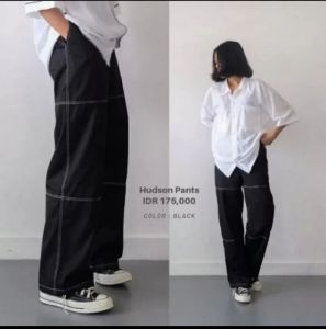celana kulot Hudson Pants List bahan drill