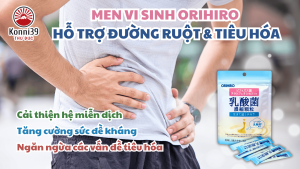 MEN VI SINH ORIHIRO HỖ TRỢ ĐƯỜNG RUỘT & TIÊU HÓA (TÚI 16 GÓI - VỊ SỮA CHUA)