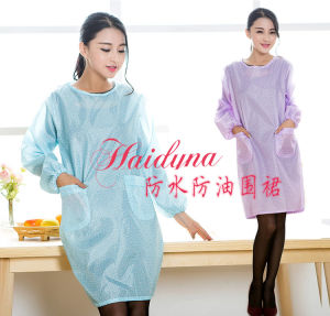 Waterproof Oil-resistant Long-sleeve Apron Kitchen Haircut Womens Style Non-stick Hairless Summer Workwear Restaurant Service
