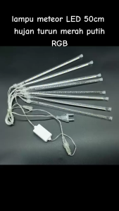 Lampu Meteor Merah Putih Lampu Hias Gantung Meteor 8 Batang  10 Batang 1 set