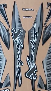 Striping Stiker Honda Supra X 100 2002 2003 Hitam Lis Silver List Body Standar