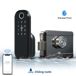Tuya Bluetooth WiFi Khóa Cửa Vân Tay Chống Nước Ngoài Trời Không Cần Chìa Khóa Với Mã Số Thẻ IC & Điều Khiển Từ Xa Khóa Điện Tử Cho Cửa Thép Bằng Gỗ Cửa Kính