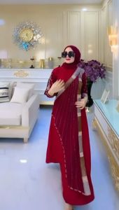 GAMIS ABAYA // COD // Gamis Abaya Turkey // Gamis Arab Hitam // JERSEY MIX CERUTTY // Ready Size : M L XL XXL