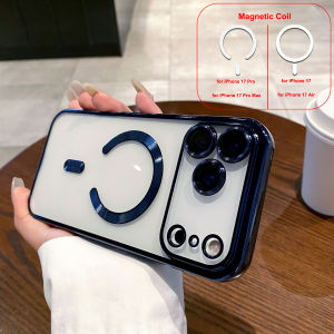 Plating Magnetic Case for iPhone 17 Pro Max 17 Air 17Pro Cover Clear Soft All-round Camera Protector Mag-safe Shell Phone Fundas