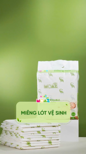 Moaz eco miếng lót vệ sinh  size 45*60cm mềm mại 4 lớp thấm hút tốt an toàn cho bé (10 miếng/túi)