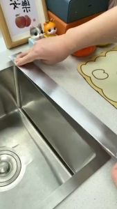 Kitchen Oil-Proof Self-Adhesive Tape Tin Foil Sticker Bathroom Sink Fissure Sealant Waterproof Mildew-Proof Aluminum Foil Seal