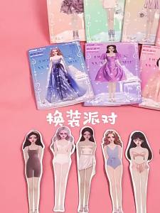 Kids Magnetic Sticker Dress Up Stick Books Quiet Book Creative Dress Up Princess Paper Doll Clothes Stickers Book