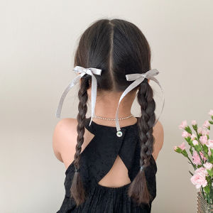 Elegant Silver Butterfly Knot Hair Clip for Girls Baby Girls Princess Hair Accessories Childrens Headwear Sweet Style